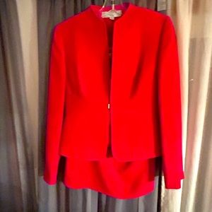 Tahari three-piece, classic red woman’s suit